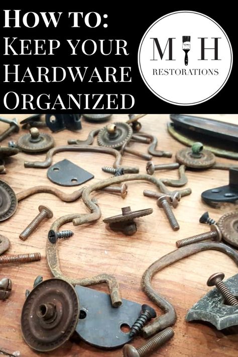 Great tips for keeping your hardware organized! #diy #organization #tuesdaytipswithfallon #furniturerestorations #hardware #hardwareorganization #organizationtips #markethouserestorations Hardware Organization, Hardware Organizer, House Restoration, Furniture Restoration, The Hard Way, Diy Organization, New Tricks, Staying Organized, Declutter