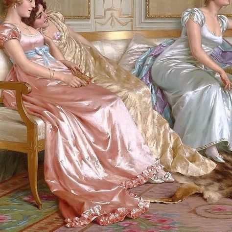 9,512 Likes, 30 Comments - moqning | aesthetic (@moqning) on Instagram: “Paintings by Italian artist Vittorio Reggianini (1858-1938)🍑 - - - @palepinkadolescence” Vittorio Reggianini, 1820s Fashion, Bridgerton Aesthetic, Pretty Paintings, Rennaissance Art, Era Fashion, Regency Era, Historical Art, Victorian Art