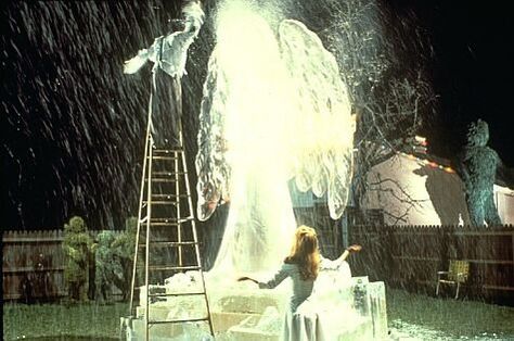 Edward Scissorhands set decorator cheryl carasik Johnny Depp And Winona, Dianne Wiest, 1990 Movies, Johnny Depp Movies, Ice Sculpture, Edward Scissorhands, Tame Impala, Ice Dance, How To Make Snow