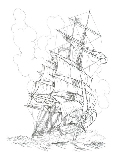 Pirate Ship Stencil, Pirate Ship Tattoo Drawing, Pirate Ship Sketch, Sailing Ship Drawing, Pirate Ship Drawing, Pirate Ship Tattoos, Pirate Ship Tattoo, Stencil Drawing, Uss Indianapolis