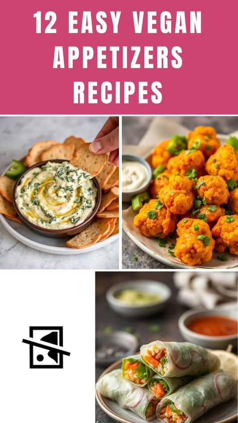 12 Easy Vegan Appetizers Recipes Plant Based Finger Foods, Vegan Savory Appetizers, Vegan Tapas Ideas, Vegan Christmas Appetizers Easy, Vegan Finger Foods For Party, Vegan Appetizers Finger Foods, Plant Based Appetizers, Quick Finger Foods, Vegan Appetizer Recipes