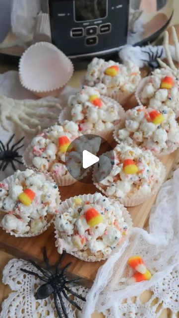 Heather Painchaud on Instagram: "These candy corn popcorn balls combine a perfect blend of sweet and salty in every bite, making them an ideal festive treat for Spooky Season!

Welcome to Day One in my Halloween recipe series where I’m sharing all kinds of spooky food inspiration for your next Monster Bash 🎉🎃

What makes this popcorn ball recipe so awesome is that it uses a crockpot.  Mixing the melted chocolate & popcorn in the large pot is super easy and clean up is a breeze!

I also love to use cupcake liners and a large cookie scoop to form the balls, no sticky hands here 🙌🏻

Comment “candy corn” and I’ll send you the recipe full of more tips & tricks or look it up on www.homemadeheather.com ❤️

#crockpotcandy #popcornballs #halloweenfood #funfood #halloweenrecipes" Popcorn Ball Recipe, Candy Corn Popcorn, Halloween Popcorn Balls, Popcorn Ball, Popcorn Balls Recipe, Sticky Hands, Crockpot Candy, Halloween Popcorn, Popcorn Balls