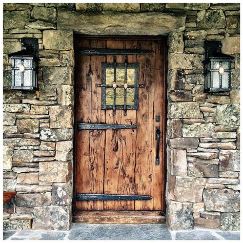 Craftsman Doors, Barn Exterior, Craftsman Style Doors, Rustic Wood Doors, Craftsman Door, Custom Wood Doors, Cabin Doors, Mountain Ranch, Iron Hardware