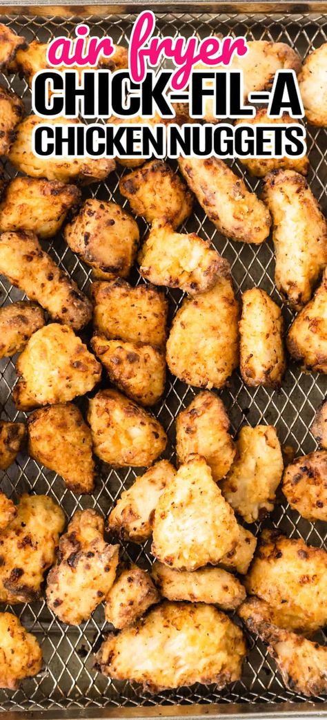 Air Fryer Chickfila Chicken, Easy Chicken In Air Fryer, Bare Chicken Nuggets Air Fryer, Ww Chicken Nuggets, Airfry Chicken Nuggets Recipe, Airfryer Chicken Nuggets Healthy Recipes, Air Fryer Nuggets Healthy, Chik Fil A Chicken Nuggets Air Fryer, Air Fry Nuggets