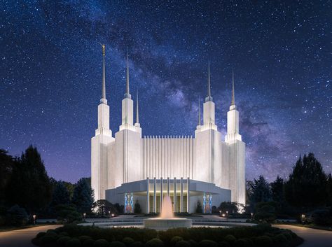 Dc Temple, Washington Dc Temple, Guess Room, Lds Temple Art, Lds Temple Pictures, Milky Way Stars, Light The World, Later Day Saints, Temple Lds