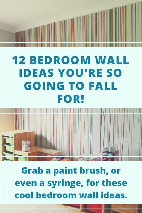 If you're looking what to do with your bedroom wall, get inspired by these 12 creative DIY wall decoration ideas for your bedroom accent wall. These ideas are perfect for master bedrooms, or for teens and kid room. #diy #accentwall #wallpainting Mural Wall Art For Bedroom, Diy Bedroom Wall Ideas, Bedroom Wall Mural Diy, Update Walls, Bedroom Wall Mural Ideas, Diy Wall Painting Ideas Creative, Bedroom Accent Wall, Frugal Decor, Hometalk Diy