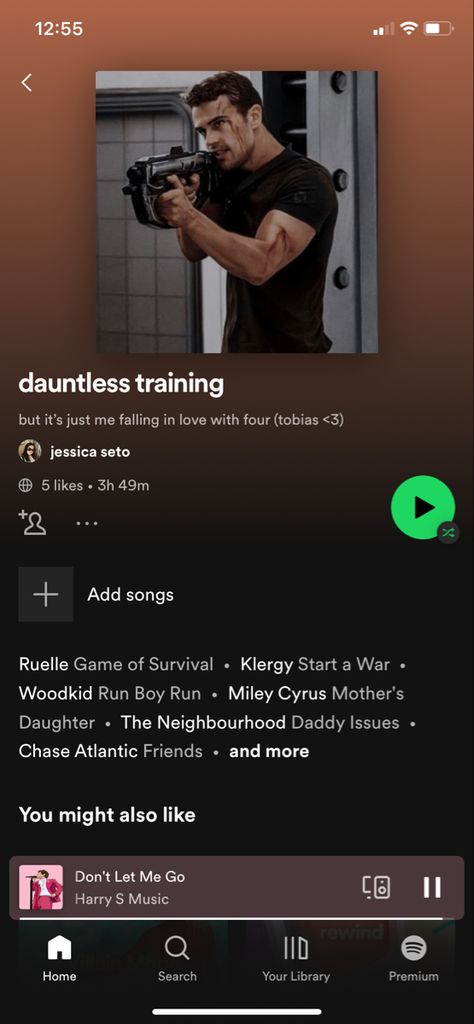 Dauntless Training, Training Playlist, Game Of Survival, Spotify Playlists, Theo James, Music Mood, Divergent, Spotify Playlist, Miley Cyrus