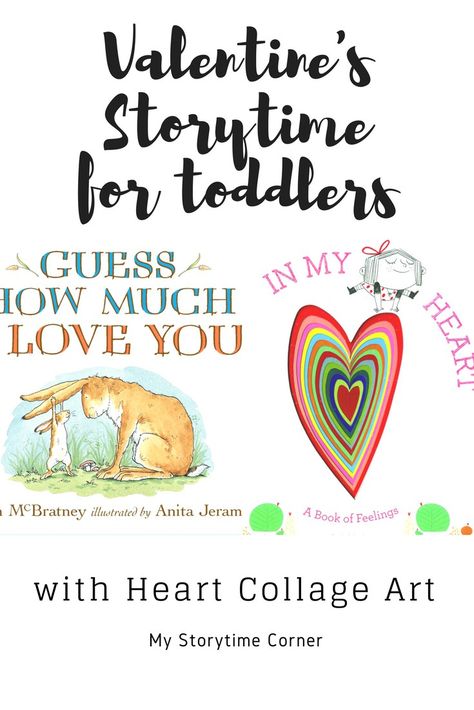 Valentine's Day Story Time for Toddlers with Heart Collage Art Valentine Books, Hug Machine, Library Storytime, Books For Toddlers, Valentines Day Book, Sweet Hug, Heart Collage, Preschool Valentines, Toddler Valentines