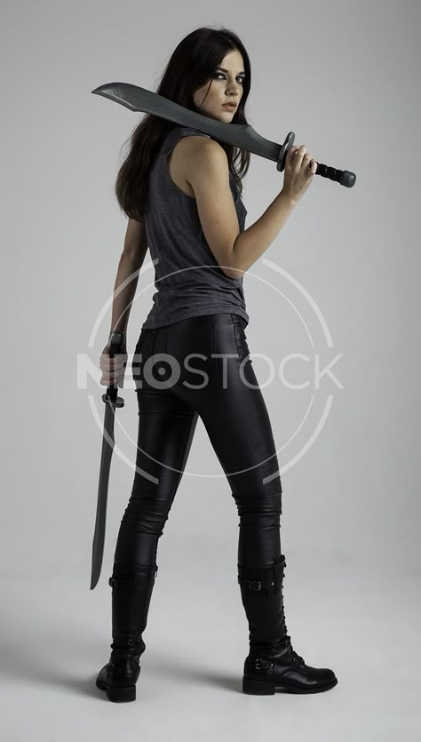 NeoStock - Liepa I, Urban Fantasy, Stock Photography Duel Blades Poses, Dual Blades Pose Reference, Duel Weilding Poses, Two Swords Pose, Dual Wielding Pose Reference, Holding Swords Reference Pose, Dagger Pose Reference, Power Up Pose, Dual Wielding Pose