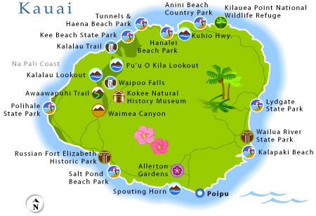 Our compact guide to Kauai provides you with an overview of the best places to visit on Kauai, the best beaches and where to stay on this pristine Hawaiian island. Kauai Map, Kauai Hotels, Hawaii Trip Planning, Kauai Travel, Hawaiian Travel, Kauai Vacation, Hawaii Adventures, Hawaii Travel Guide, Waimea Canyon