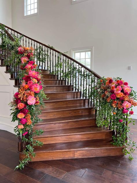 Wedding Planning Decor, Staircase Decor, I Got Married, Marry Me, Holidays And Events, Engagement Party, Got Married, Floral Wedding, Floral Arrangements