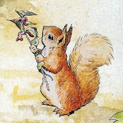 Squirrel Nutkin - Beatrix Potter Squirrel Nutkin, Beatrix Potter Illustrations, Beatrice Potter, Peter Rabbit And Friends, Squirrel Art, 동화 삽화, Potter Art, A Squirrel, Cottage Art