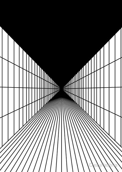 an abstract black and white photo with lines going through it in the middle of a tunnel
