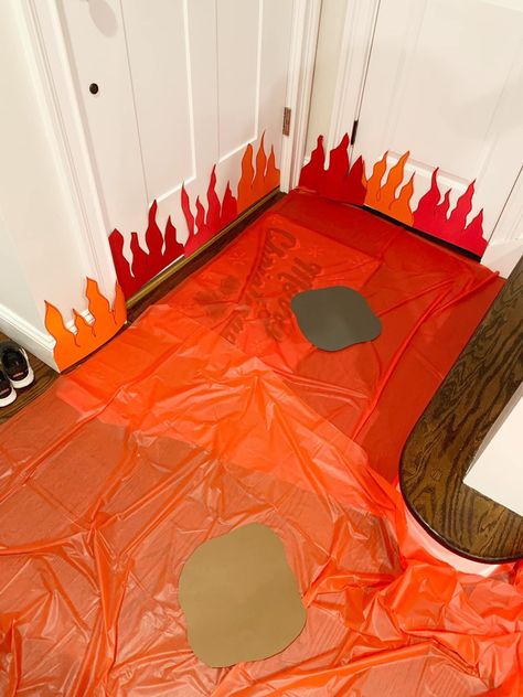 The Floor Is Lava Trunk Or Treat, Floor Is Lava Trunk Or Treat, Floor Is Lava Obstacle Course, Elf Is Back Ideas, Elf 2024, Knight Birthday Party, Volcano Cake, Floor Is Lava, Dinosaur Birthday Cakes