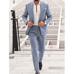 Wedding Guest Men, Groom Blue Suit, Blue Linen Suit, Suit For Men Wedding, Linen Suits For Men, Beach Wedding Suits, Navy Suit Wedding, Blue Suit Wedding, Bridesmaid Colors