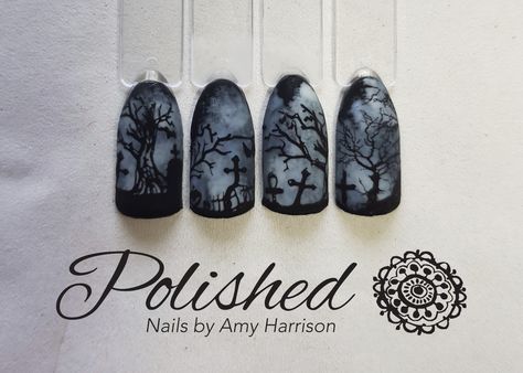 Grave Yard, Chanel Ballet Flats, Halloween Nails, Nail Polish, Nail Designs, Nail Art, Yard, Nails, Halloween