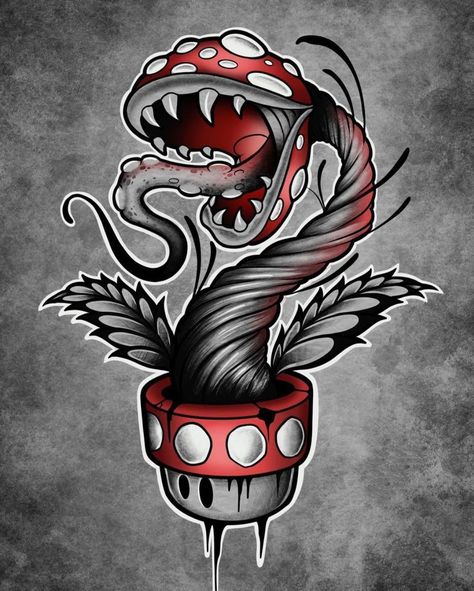 New School Tattoo Designs Sketches, Neotraditional Tattoo Flash Art, Grage Door, Mario Tattoos, Healer Tattoo, New School Tattoo Designs, Super Mario Tattoo, Koi Dragon Tattoo, Patch Tattoo