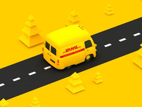 Animation for DHL sending yellow car transport shipping delivery service animation dhl delivery Delivery Animation, Truck Animation, Yellow Gif, Car Gif, Car Animation, Animation Stop Motion, Motion Design Video, Mo Design, Yellow Car