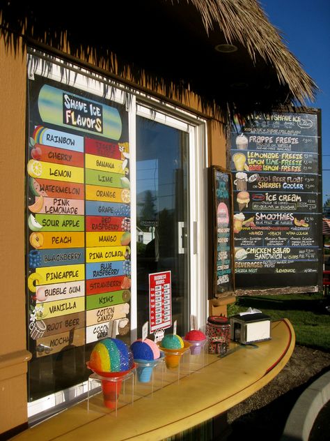 Shaved Ice Trailer, Snowcone Stand, Snowball Stand, Shaved Ice Recipe, Grape Smoothie, Snow Cone Stand, Ice Truck, Orange Ice Cream, Hawaiian Shaved Ice