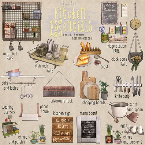 Sari-Sari - Kitchen Essentials | by Abby-Anne Sims 4 Kitchen Cc Clutter, Sims4 Cc Kitchen, Sims 4 Kitchen Clutter, Sims 3 Cc Furniture, Sims 4 Cc Clutter, The Sims 2, Sims 4 Kitchen, Die Sims 4, Free Sims