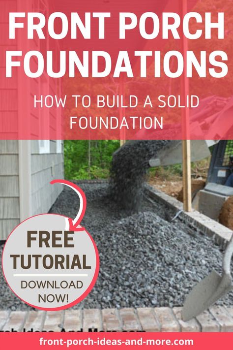 How To Build A Concrete Porch, Building A Front Porch On A Budget, Adding Front Porch To House, Building A Front Porch, Porch Upgrades, Porch Projects, Build A Porch, How To Build A Porch, Foundation Tutorial