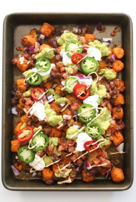 These 14 Totchos Are About to Replace Your Game Day Nachos Chicken Totchos, Totchos Tater Tots, Freeze Sweet Potatoes, Chipotle Aioli, Potato Snacks, Football Party Food, Tater Tots, Game Day Food, It Goes On