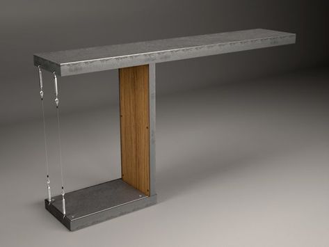 Cantilever Architecture, Cantilever Table, Concrete Tables, Coffee Table Inspiration, Welded Furniture, Metal Furniture Design, Simple Desk, Concrete Furniture, Concrete Table