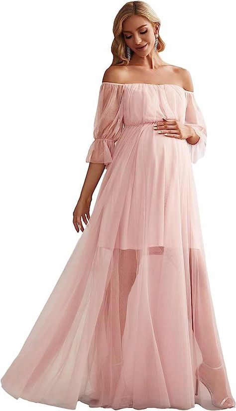 Ever-Pretty Women's Off-Shoulder … curated on LTK Pregnant Party Dress, Tulle Maternity Dress, Pink Maternity Dress, Maternity Dresses For Baby Shower, Pink Tulle Dress, Ever Pretty, Baby Shower Dresses, Shower Dresses, Affordable Dresses