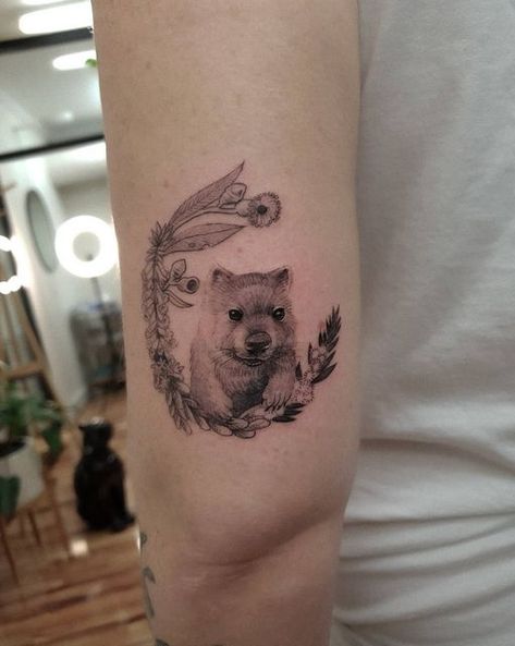 Wombat Tattoo, Brisbane Tattoo, Australian Tattoo, Melbourne Tattoo, E Tattoo, Dog Tattoos, Mini Tattoos, Tiny Tattoos, Blackwork