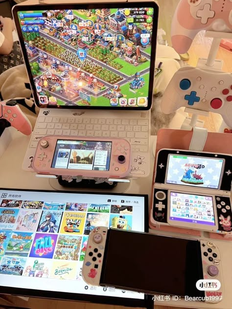 Ipad Gaming Aesthetic, Nintendo Switch Lite Aesthetic, Nintendo Switch Aesthetic, Nintendo Lite, Gaming Aesthetic, Nintendo Switch Case, Tech Aesthetic, Retro Gadgets, Nintendo Switch Accessories