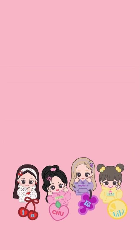 Black Pink Background Aesthetic, Blackpink Cartoon Wallpaper, Kpop Chibi Blackpink, Blackpink Cartoon, Kpop Chibi, Kawaii Wallpapers, Memo Pad Design, Chibi Wallpaper, Pink Wallpaper Backgrounds