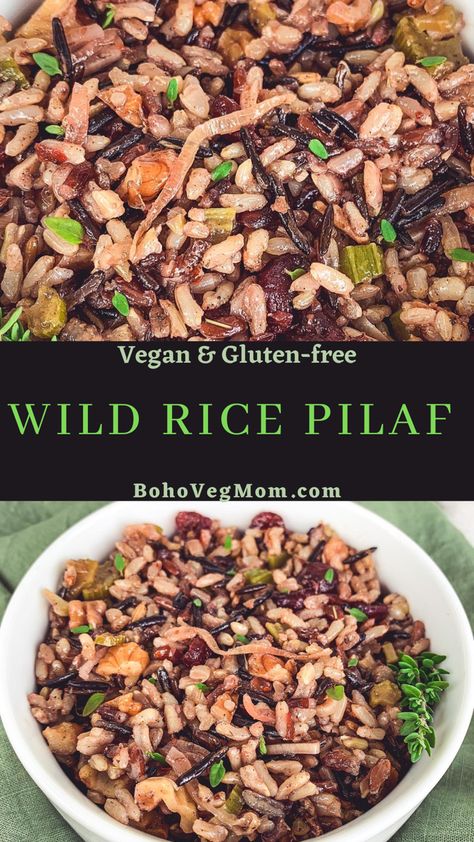 Vegan Rice Pilaf, Wild Rice Recipes Side Dishes, Wild Rice Pilaf Recipe, Roasted Winter Squash, Rice Recipes Side, Side Dishes For Fish, Wild Rice Pilaf, Wild Rice Recipes, Rice Pilaf Recipe