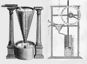 Ancient Greek Alarm Clock- Alarm clocks were invented at around 250 B.C. In Ancient Greece. They created water clocks that used a regularly dripping stream of water to measure time. The alarm function was set off when a lever triggered a whistling sound. They also created sundials that measured time based on the position of the sun. Ancient Greek Inventions, Water Clock, Ancient Babylon, History Of Time, Ancient Greek Philosophers, Sundials, Ancient Technology, Greek History, Old Clocks