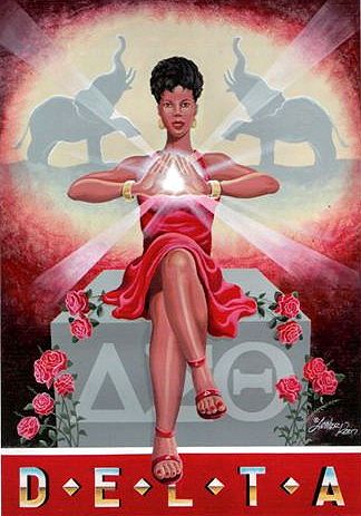 Love this! Delta Art, Delta Sigma Theta Gifts, Black Fraternities, Sorority Art, Delta Girl, Delta Sorority, Delta Sigma Theta Sorority, Founders Day, Omega Psi Phi