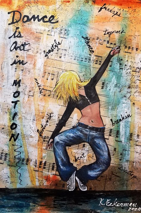 Hip Hop Dance Wallpaper, Hip Hop Dance Art, Hip Hop Painting, Art Of Dance, Dance Artwork, Hip Hop Wallpaper, Art In Motion, Dance Wallpaper, Dance Wall Art