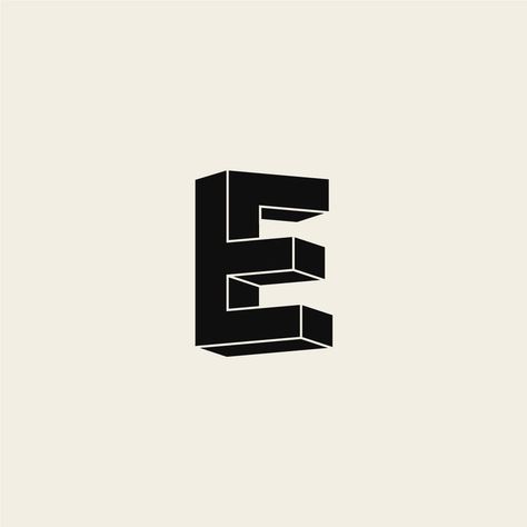 The Letter E | Type Design Inspiration Typographie, Minimalist Logos, Monochrome Aesthetic, Graphisches Design, Sleek Aesthetic, Unique Branding, Visual Identity Design, 3d Studio, Logo Design Free