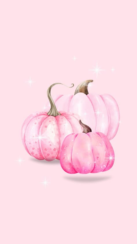 Pink watercolor pumpkins with sparkles with pink background for phone wallpaper Fall Pink Wallpaper, Pink Fall Wallpaper Iphone, Pastel Pumpkins Wallpaper, Pink Pumpkin Wallpaper, Pink Thanksgiving Wallpaper, Pumpkin Phone Wallpaper, Pink Fall Wallpaper, Pink Halloween Wallpaper, Fall Phone Wallpaper