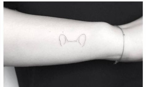 Frenchie Ears Tattoo, Bulldog Ears Tattoo, French Bulldog Ears Tattoo, Ears Tattoo, French Bulldog Tattoo, Bulldog Tattoo, Finger Tattoos, Ear Tattoo, Infinity Tattoo