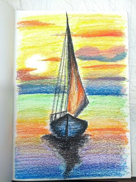 Impressionism Art Color Pencil, Soft Pastels Drawing For Beginners, Soft Pastel Drawing Ideas Easy, Oil Pastel Impressionism, Coloured Pencils Drawing, Pastel Drawing Ideas Easy, Drawing Pastel Colors, Drawing Ideas Oil Pastels, Oil Pastel For Kids