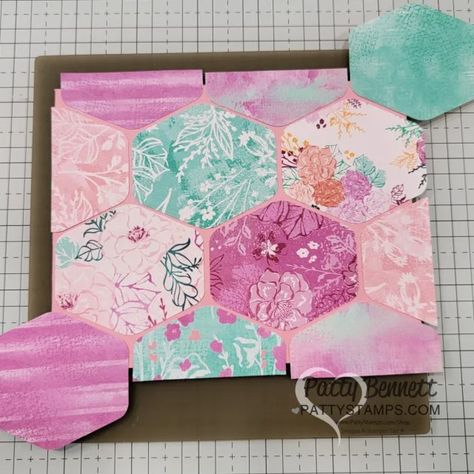 Heartfelt Hexagon Punch Cards video tutorial - Patty Stamps Patty Bennett Stampin Up Ideas, Heartfelt Hexagon, Patty Bennett, Hexagon Cards, Cupcake Images, Beauty Patterns, Card Making Ideas, Free Stamps, Designer Paper