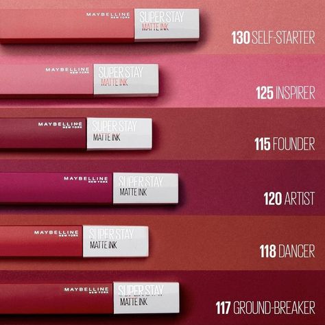 Maybelline Super Stay Matte Ink, Maybelline Superstay Matte Ink, Best Lipstick Color, Maybelline Lipstick, Makeup Order, Maybelline Superstay, Lip Color Makeup, Lipstick Kit, Best Lipsticks