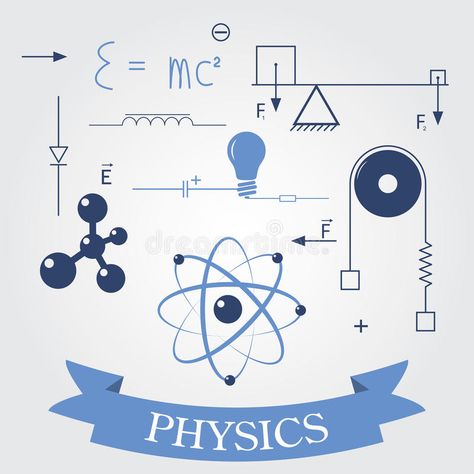 Symbols of physics vector illustration Physics Lab Decoration Ideas, Physics Vector, What Is Physics, Physics Laws, Physics Jokes, Physics Projects, Physics Lab, Ap Physics, Elements For Design