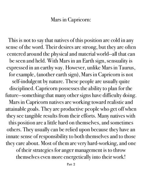 Mars In Capricorn Woman, Capricorn Mars Aesthetic, Mars Capricorn, Capricorn Mars, Mars In Capricorn, Aquarius Sun Scorpio Moon, Life Path 9, Chart Cheat Sheets, Glenda The Good Witch