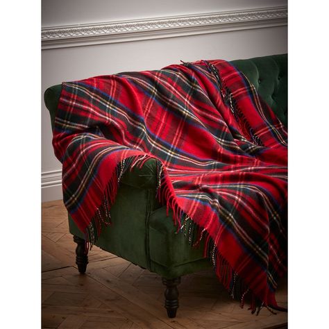 Stewart Plaid, Fringe Throw, Vhc Brands, Plaid Throw, Red Tartan, Ticking Stripe, Holiday Colors, Woven Throw, Cotton Throws