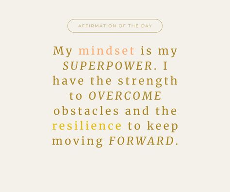 ✨ "My mindset is my superpower. I have the strength to overcome obstacles and the resilience to keep moving forward." ✨

Affirmations like this remind us of the power within. Your thoughts shape your reality, and every time you choose a positive, resilient mindset, you’re one step closer to success. Say this affirmation out loud and watch how your mindset shifts toward strength and perseverance! 💪

What’s your favorite affirmation? Share it below! 👇 Obstacles Quotes, Overcoming Obstacles Quotes, Obstacle Quotes, Affirmation Of The Day, Mindset Tips, Overcoming Obstacles, One Step Closer, Manifestation Journal, Keep Moving Forward