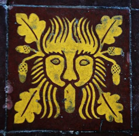 Winterbourne Monkton, Wiltshire ... Green Man tile | by bazzadaramblerimages Celtic Wicca, Medieval Tiles, Man Faces, Plant Kingdom, Green Woman, Medieval Architecture, Vintage Tile, Celtic Art, Historical Art