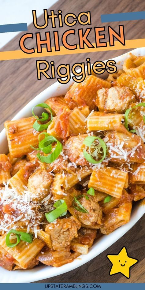 Bring a touch of authentic Italian-American cuisine to your kitchen with this utica chicken riggies recipe. It combines juicy chicken, al dente rigatoni, and a creamy, spicy sauce for a meal that's bursting with flavor. Perfect for dinner parties or a satisfying family meal, it's a dish that won't disappoint. Italian Chicken Sausage Rigatoni, Chicken Riggies Recipe Utica, Rigatoni And Chicken Recipes, Easy Chicken Riggies Recipe, Chicken Riggies Recipe Easy, Riggies Recipe, Chicken Riggies Utica, Chicken Riggies Recipe, Chicken Riggies