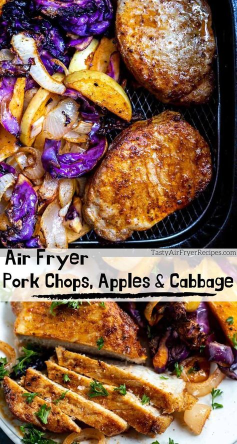 Air Fryer Pork Chops With Apples, Air Fry Pork Chops, Pork Chops With Apples, Air Fryer Dinner, Sleeve Recipes, Air Fryer Pork, New Air Fryer Recipes, Bariatric Sleeve, Air Fryer Pork Chops