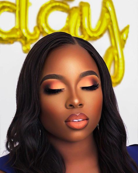 Orange Eyeshadow Looks Black Women, Orange Makeup Looks Black Women, Makeup On Dark Skin Women, Bridal Face Makeup, Sunrise Makeup, Photo Edit Settings, Iphone Photo Edit Settings, Black Wedding Makeup, Black Bridal Makeup