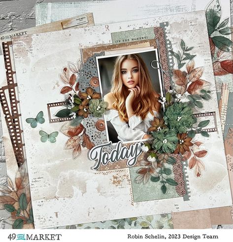 Vintage Scrapbook Layouts, 49 Market Scrapbooking Layouts, 49 And Market Layouts, One Photo Scrapbook Layout, Two Page Scrapbook Layouts, Lay Out Design, Scrapbook Ideas Layouts, Scrapbook Layouts Ideas, Mixed Media Scrapbooking Layouts